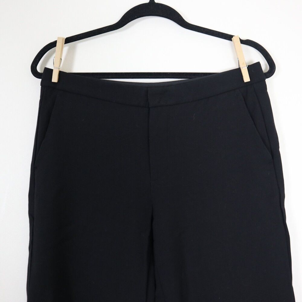 Vince Size 6 Wide Leg Tailored Culottes Button Tab Cuff Black - Picture 3 of 11